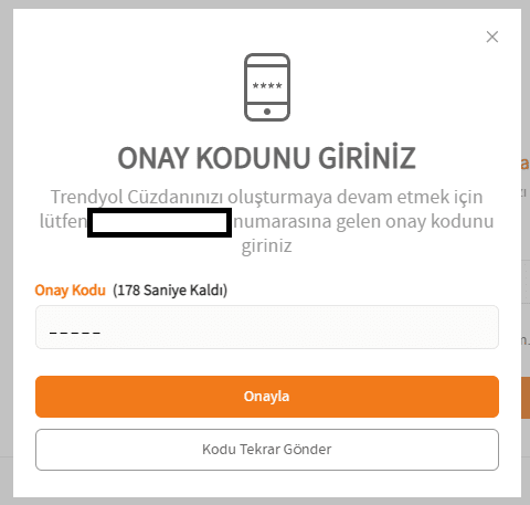 Trendyol SMS Onay