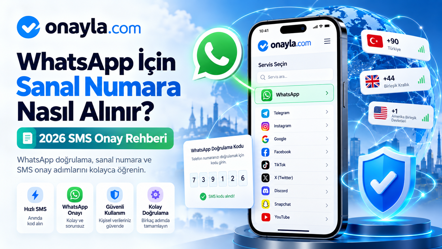 WhatsApp Sanal Numara ve SMS Onay Rehberi 2026 | Onayla.com