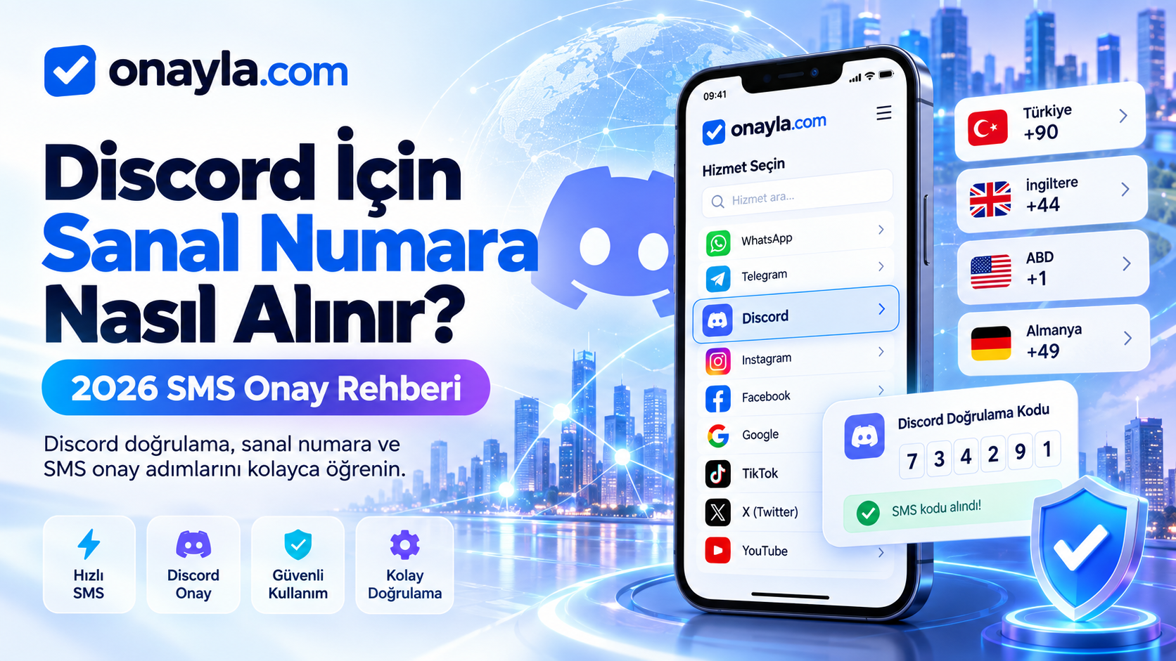 Discord Sanal Numara ve SMS Onay 2026 | Onayla.com