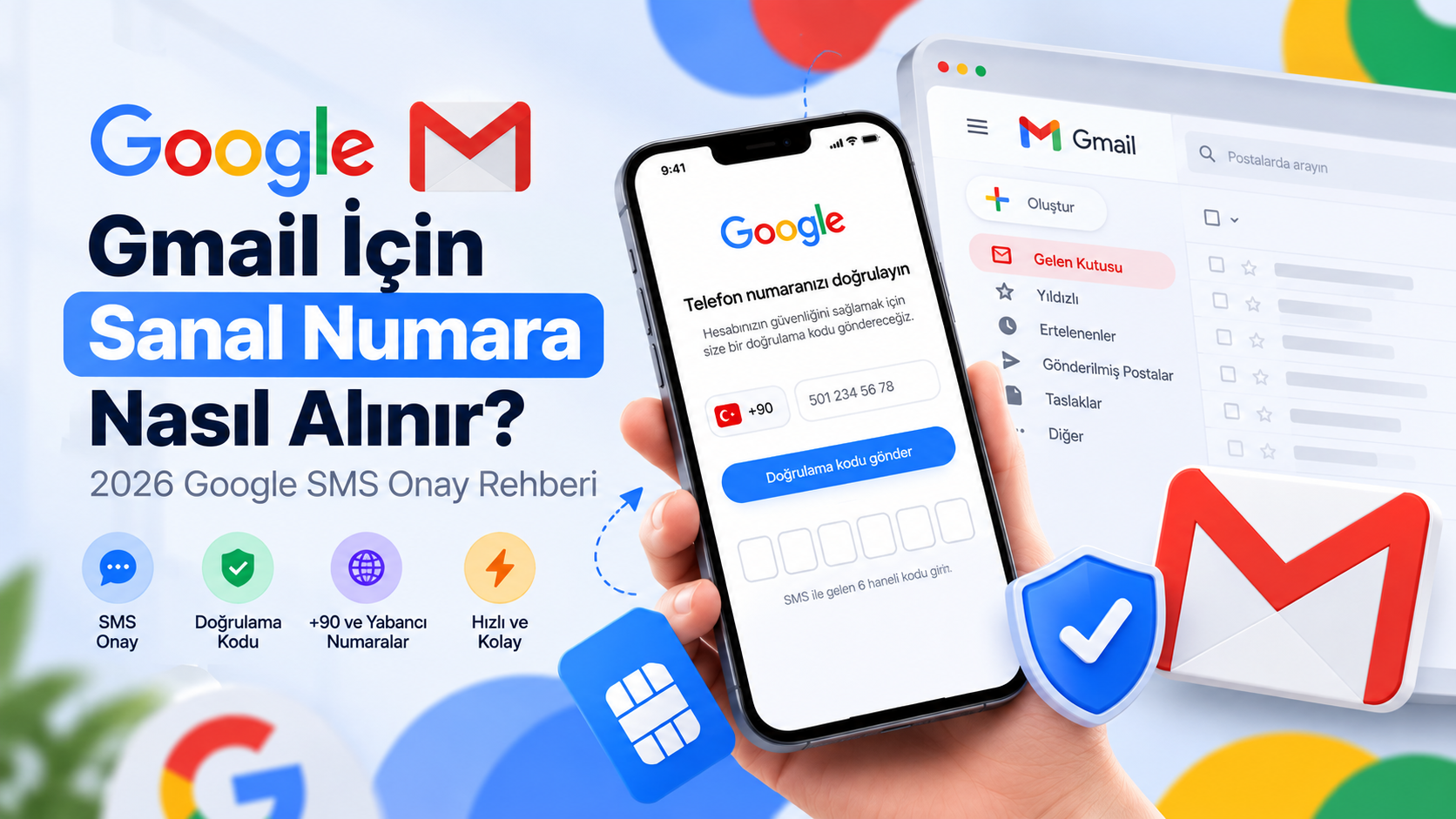 Gmail Sanal Numara ve Google SMS Onay 2026 | Onayla.com