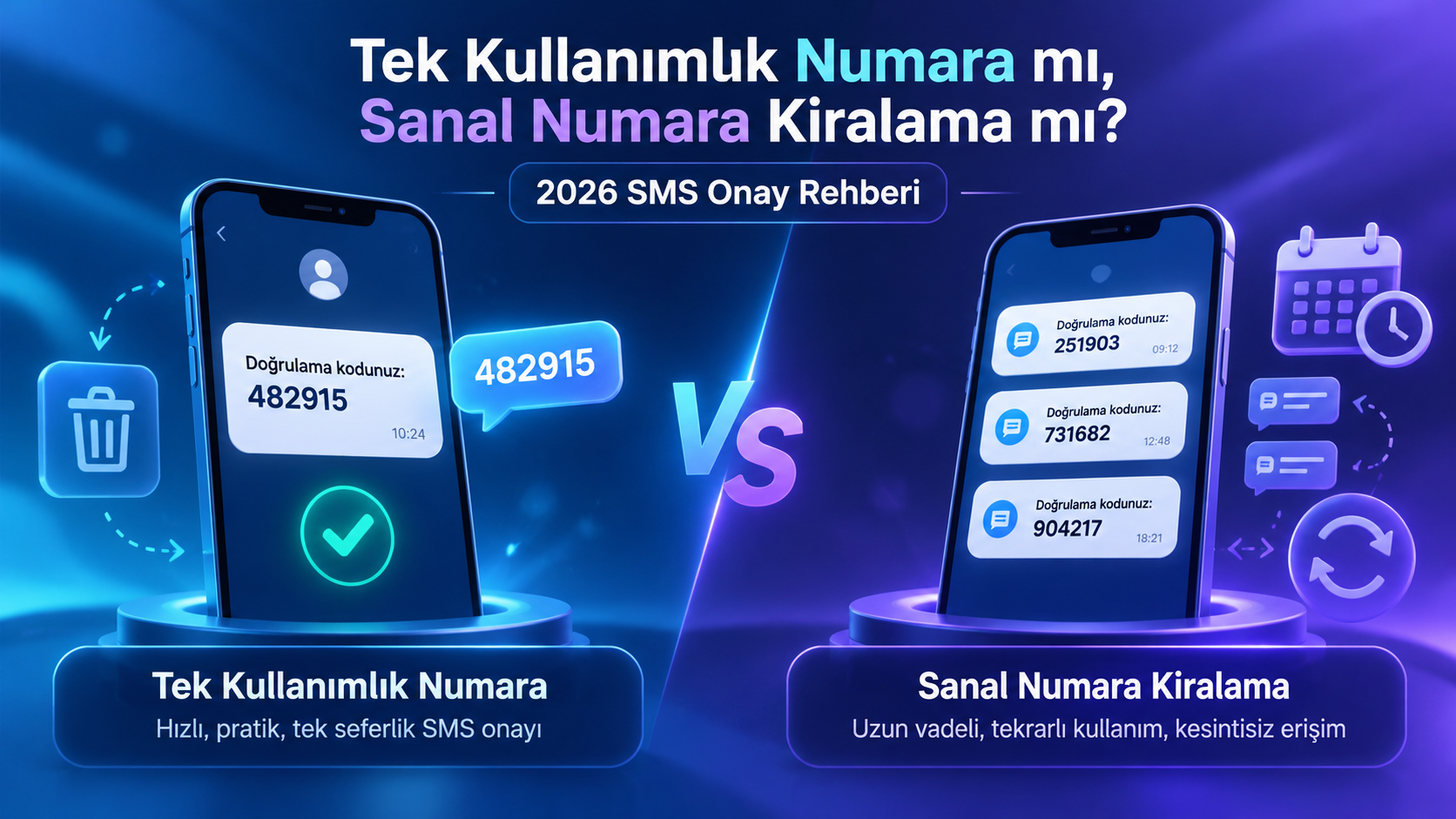 Tek Kullanımlık Numara ve Sanal Numara Kiralama 2026 | Onayla.com
